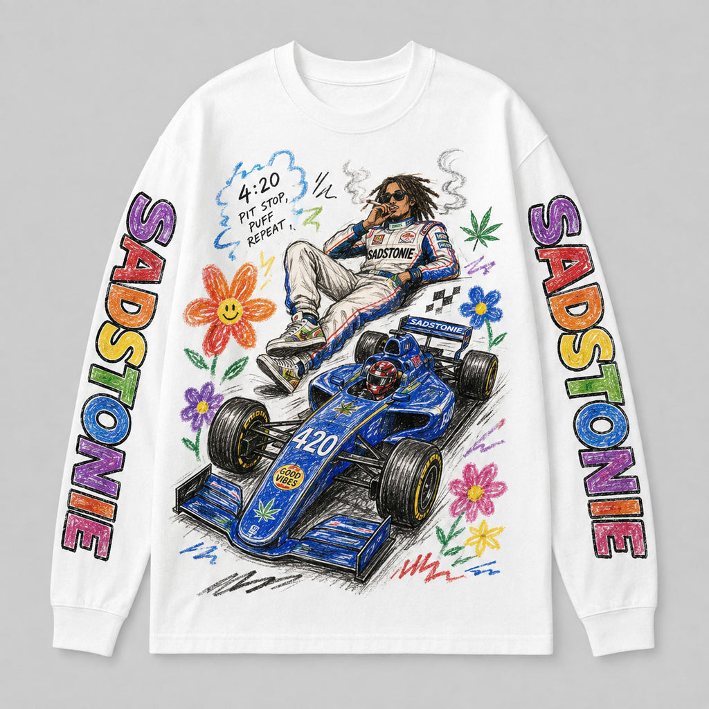 420 Pit Stop Racing Graphic Long Sleeve