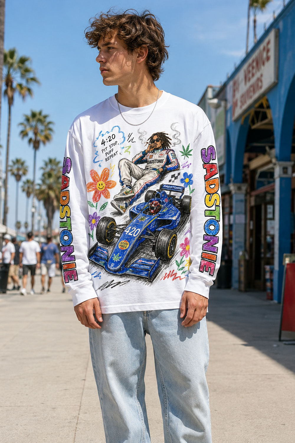420 Pit Stop Racing Graphic Long Sleeve