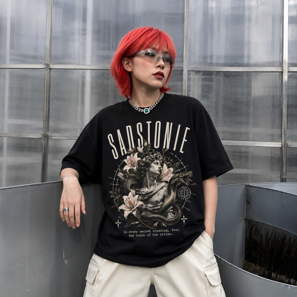 Statue & Serpent Oversized Graphic Tee