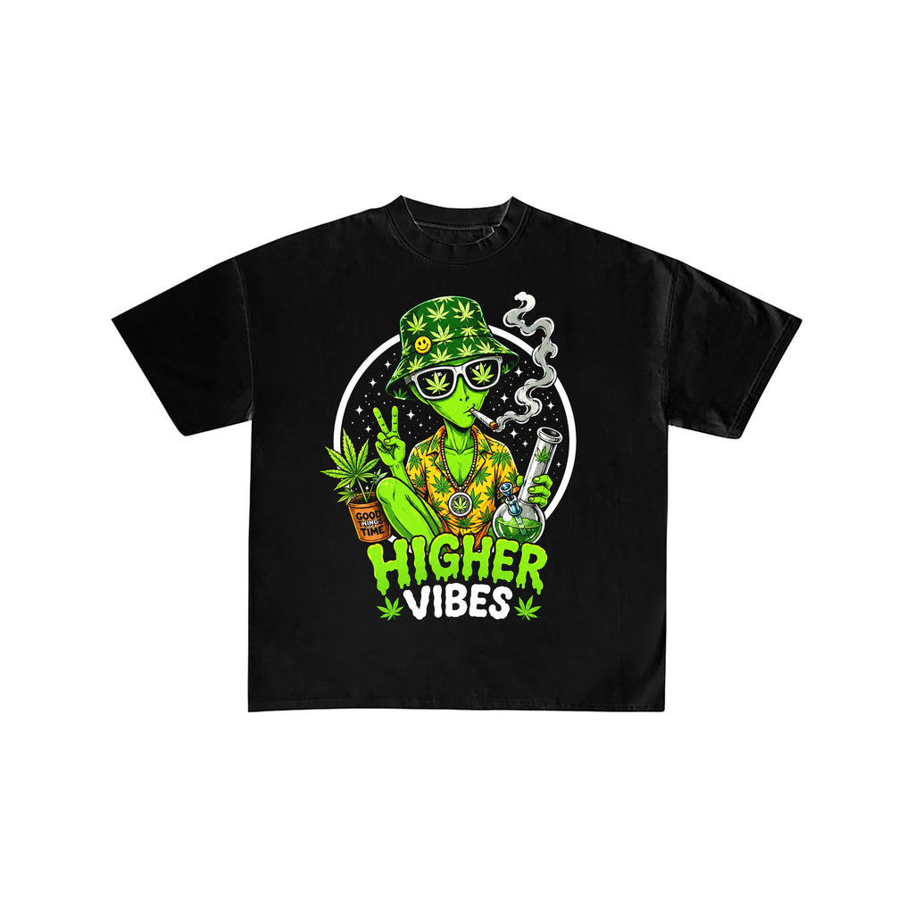 Higher Vibes Alien Weed Graphic Tee