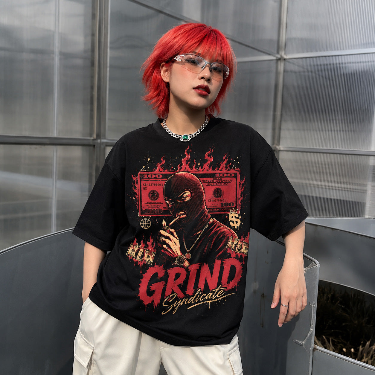 Grind Syndicate Money Graphic Oversized T-Shirt