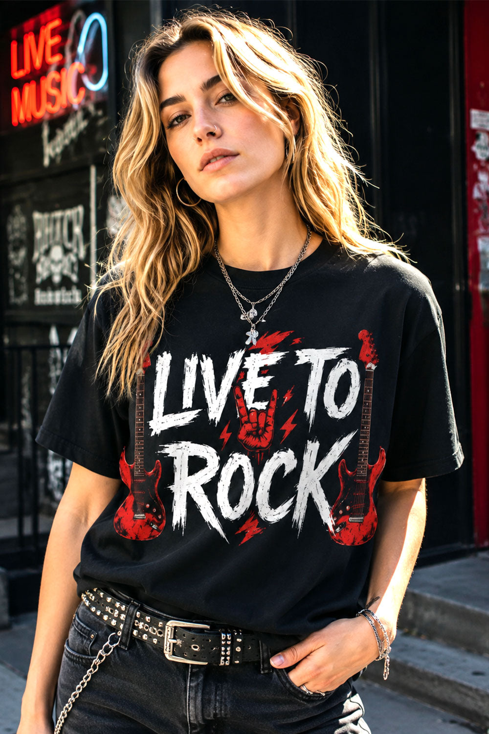 Live To Rock Heavy Metal Graphic Tee