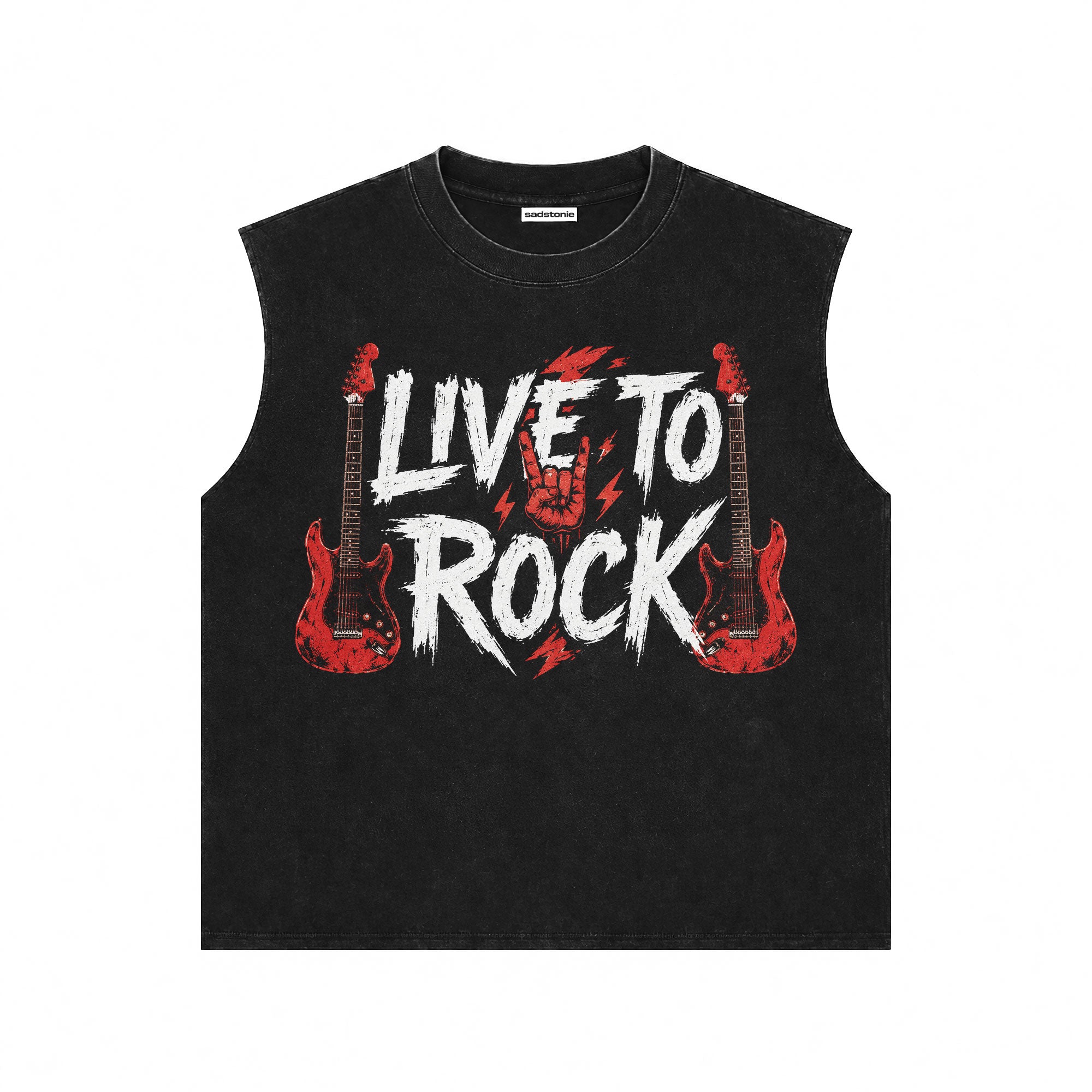 Live To Rock Vintage Crop Tank