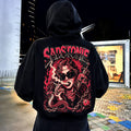 Punk Succubus Graphic Pink Oversized Hoodie