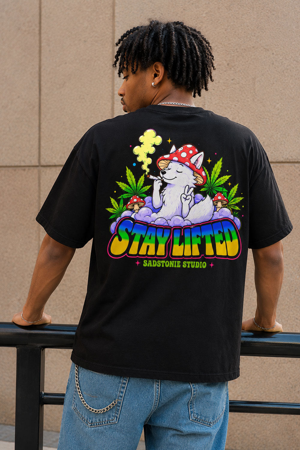 Stay Lifted Mushroom Wolf Graphic Tee