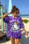 Gothic Ghost Purple Acid Wash Graphic Tee