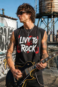 Live To Rock Vintage Crop Tank