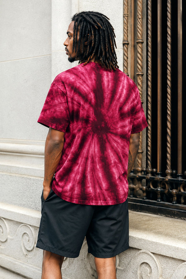 High Life Maroon Tie Dye Graphic Tee