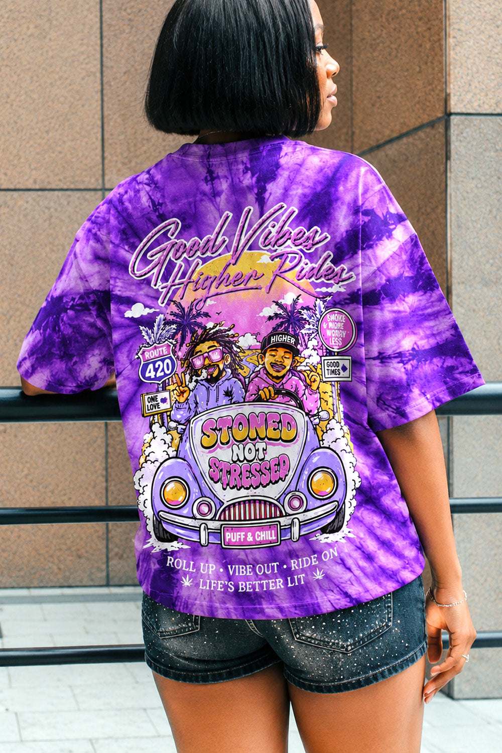 Puff Champions Purple Tie Dye Tee