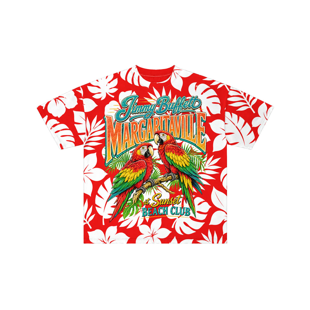 Jimmy Buffett Sunset Beach Club Red Tee