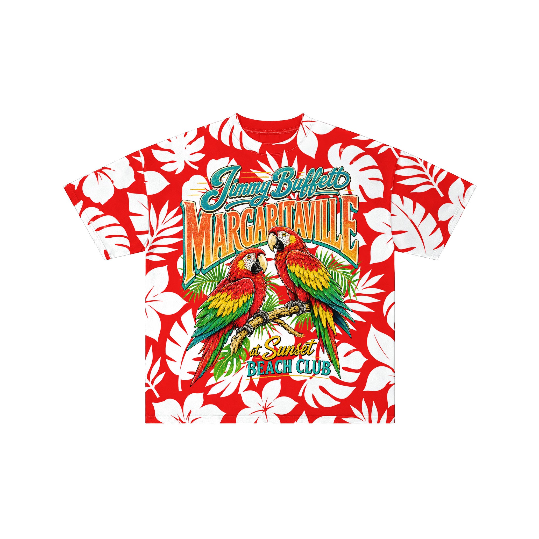 Jimmy Buffett Sunset Beach Club Red Tee