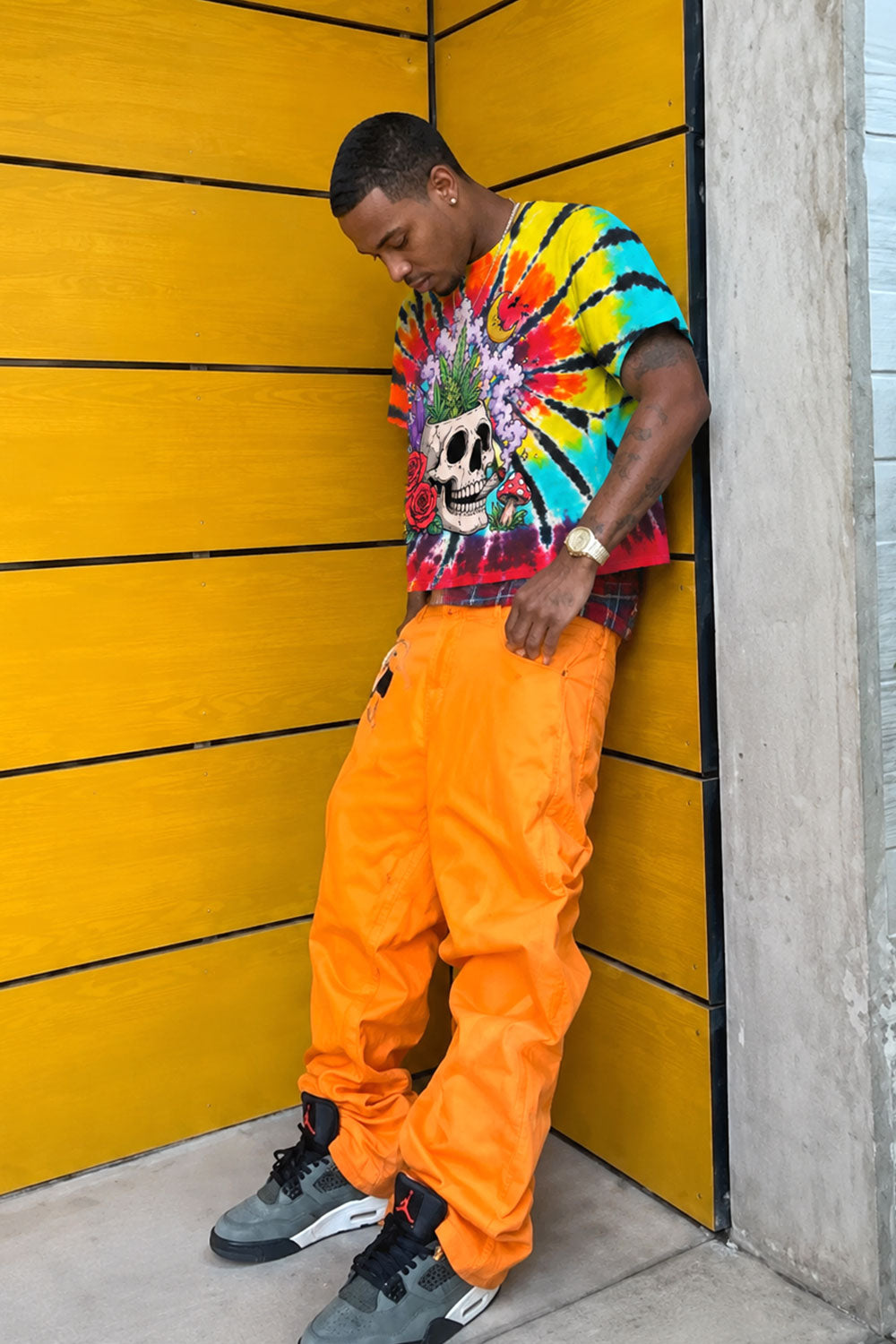 Vintage Skull 420 Graphic Tie-Dye Tee