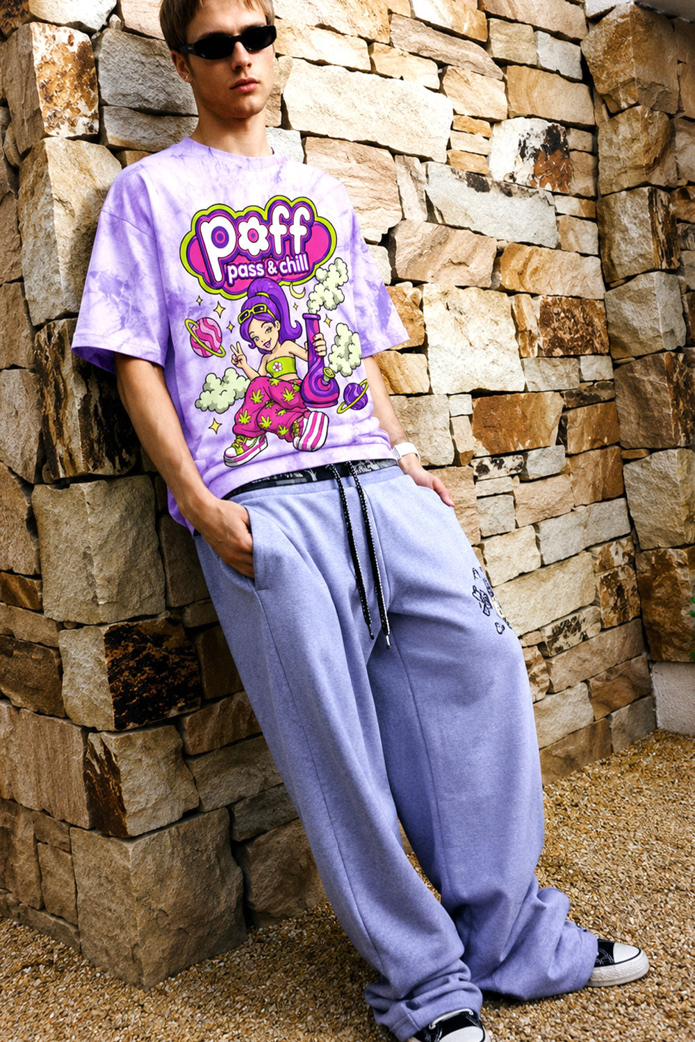 Vintage High On Life 420 Oversized Acid Wash Graphic Tee