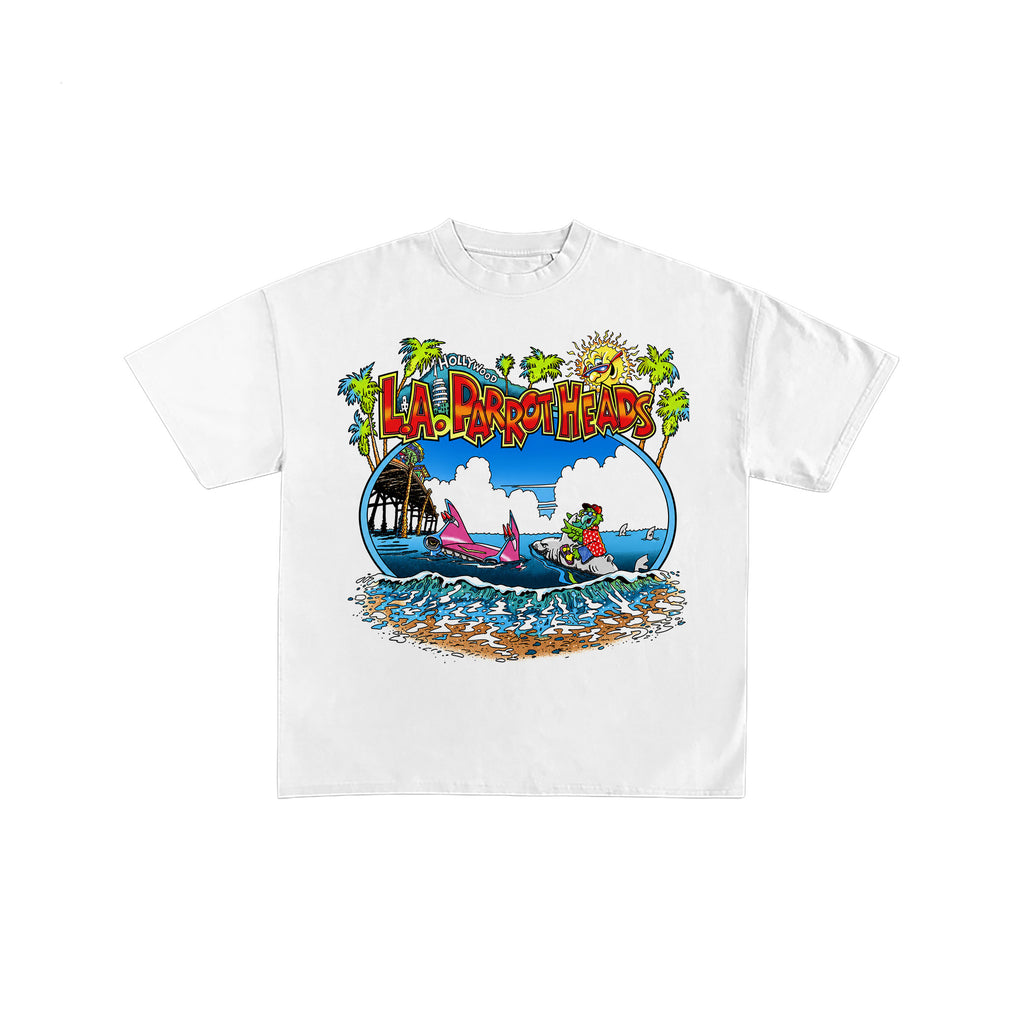 L.A. Parrot Heads Hollywood Graphic T-Shirt