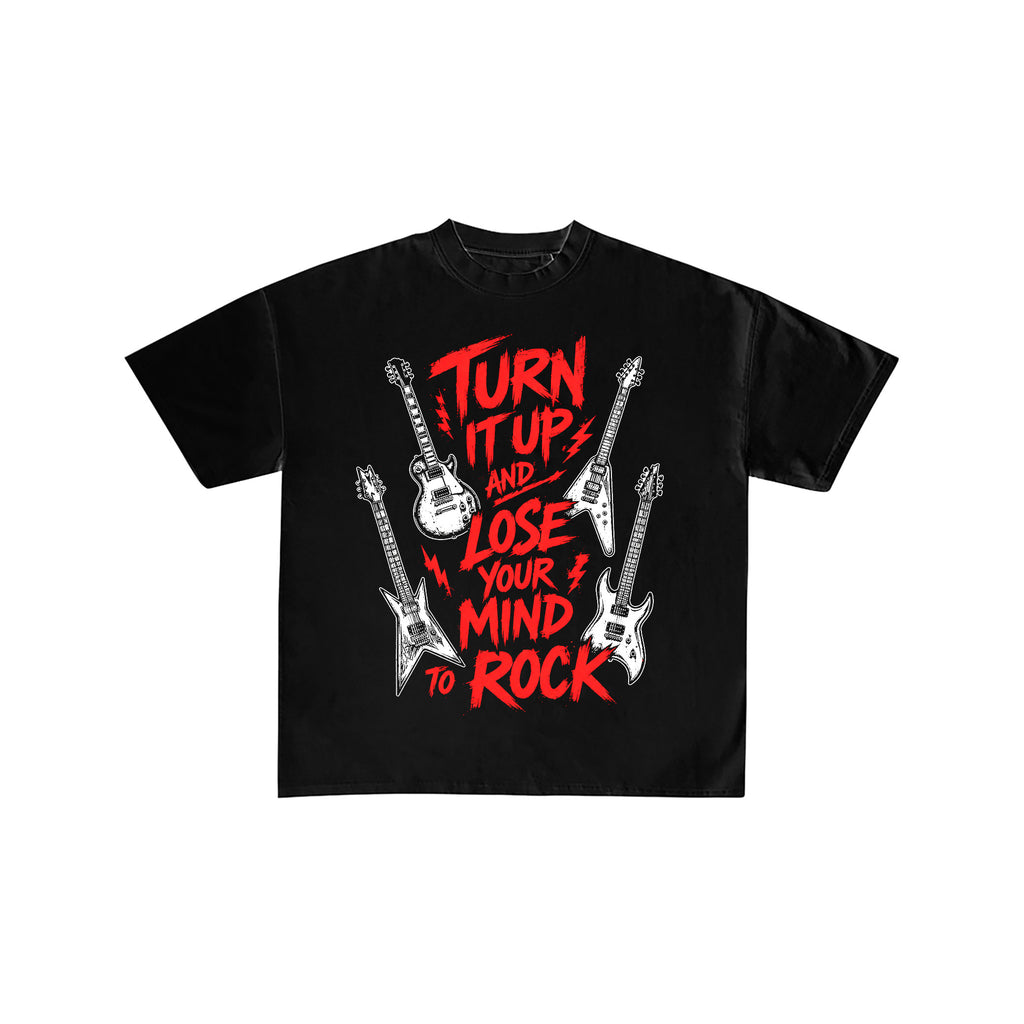 Turn It Up Rock Guitar Graphic Tee