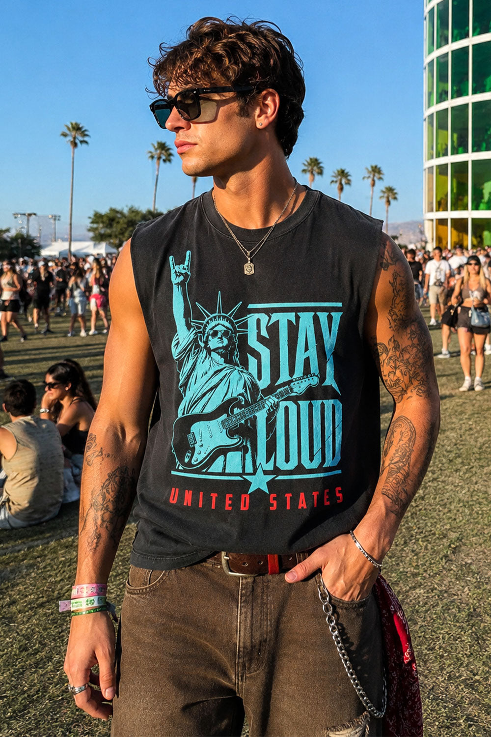 Stay Loud Liberty Vintage Crop Tank