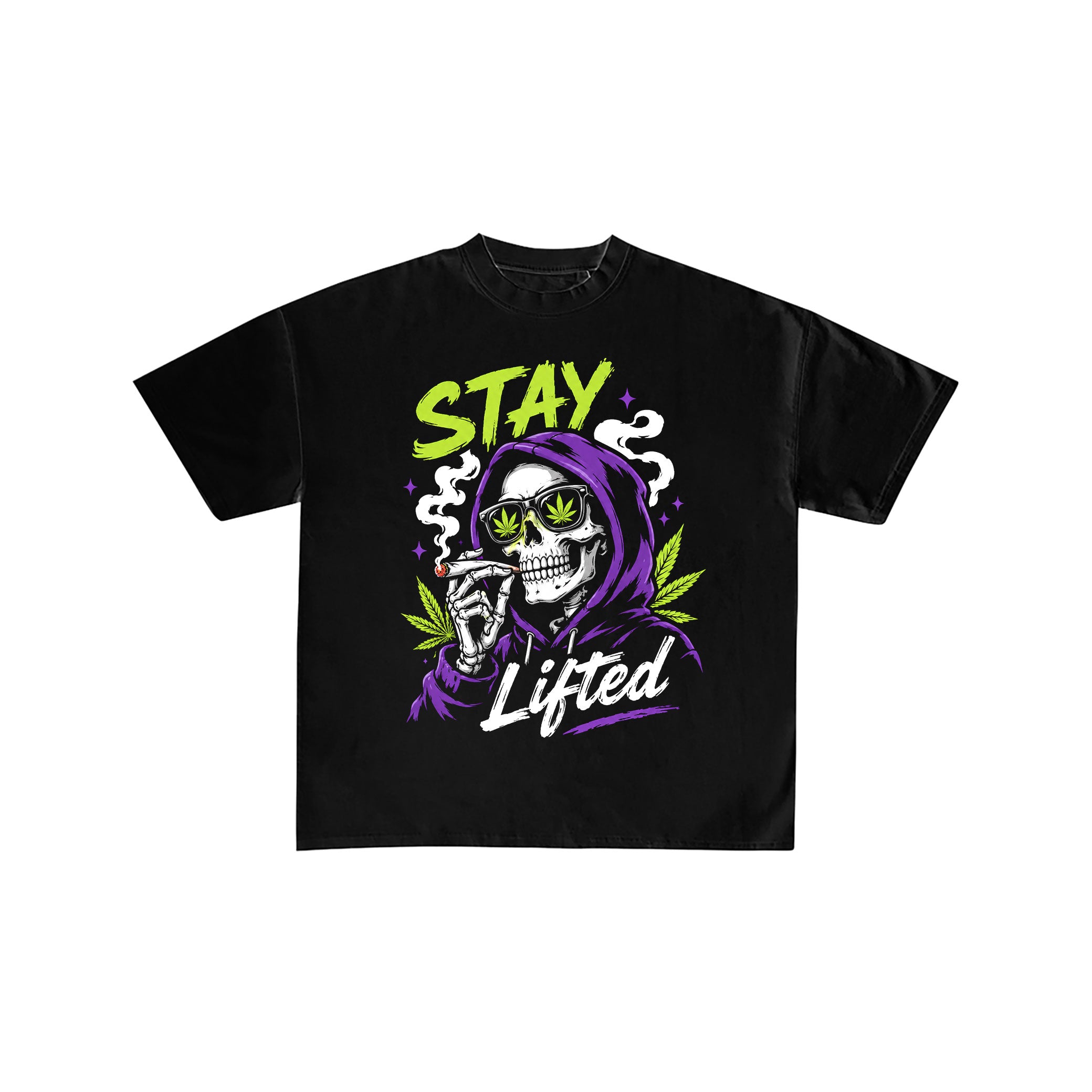 Stay Lifted Skeleton Purple Hoodie Tee