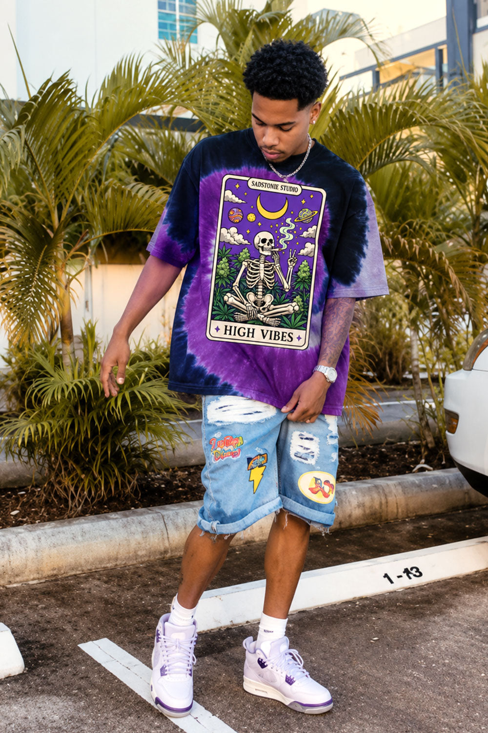 High Vibes Tarot Skeleton Graphic Tee