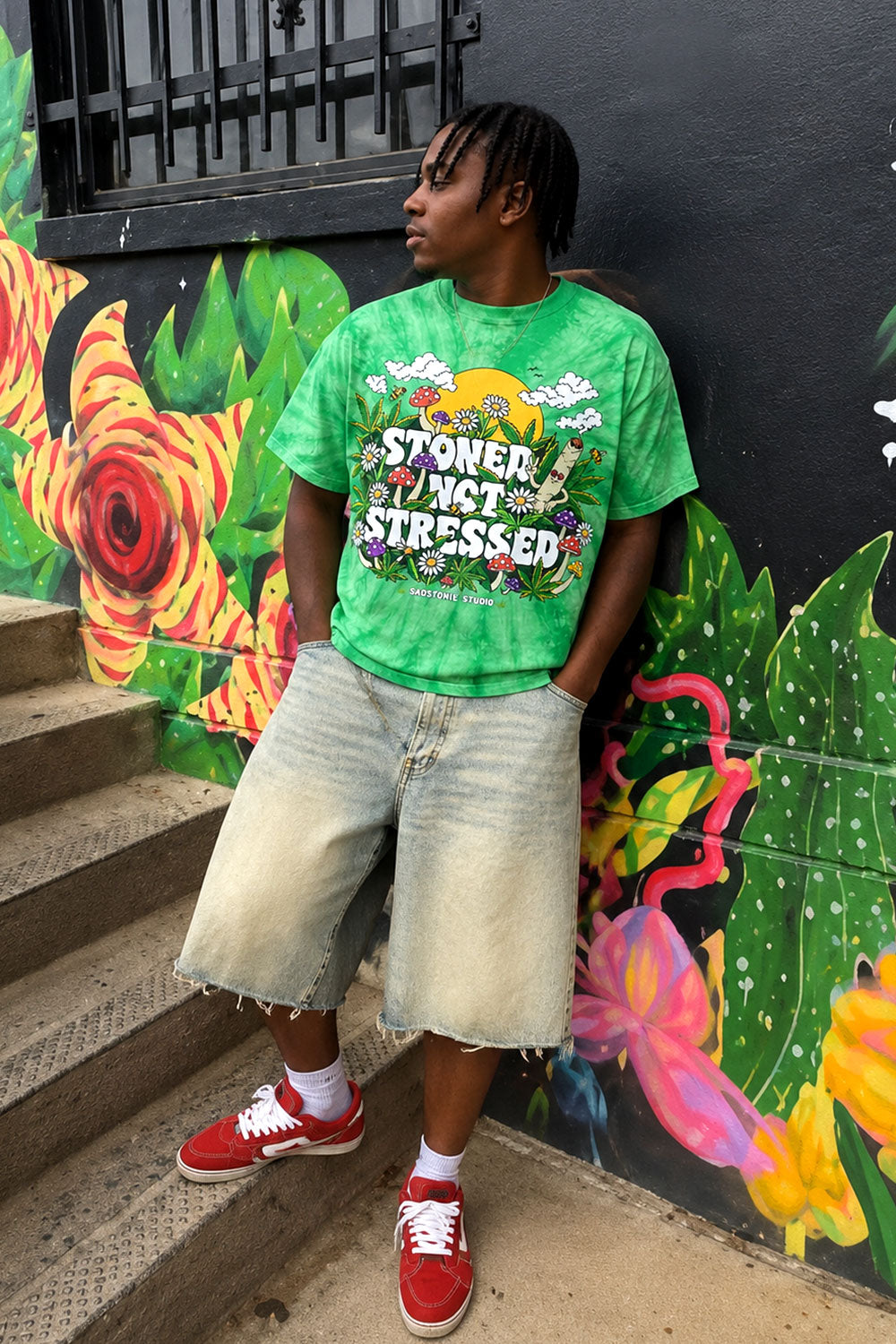 Stoner Not Stressed Retro Graphic Tee