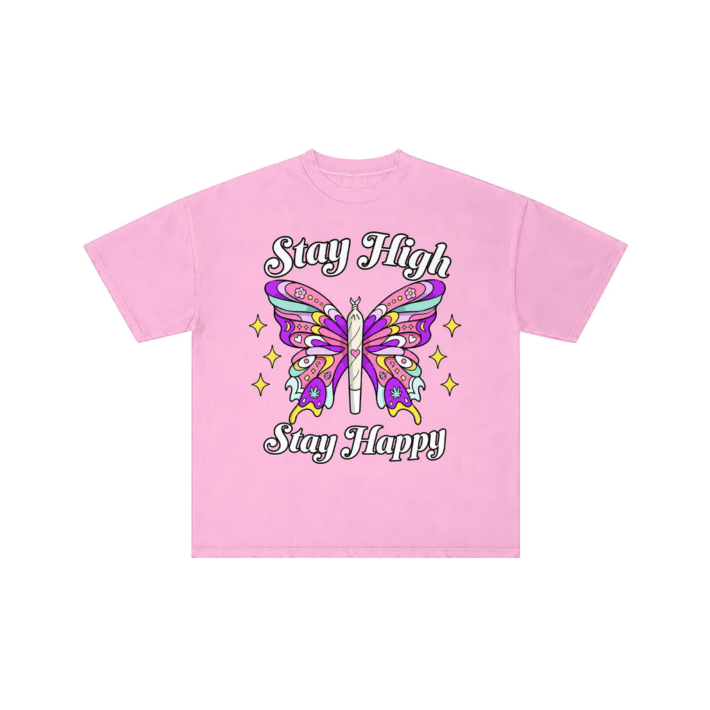 Stay High Butterfly Retro Graphic Tee