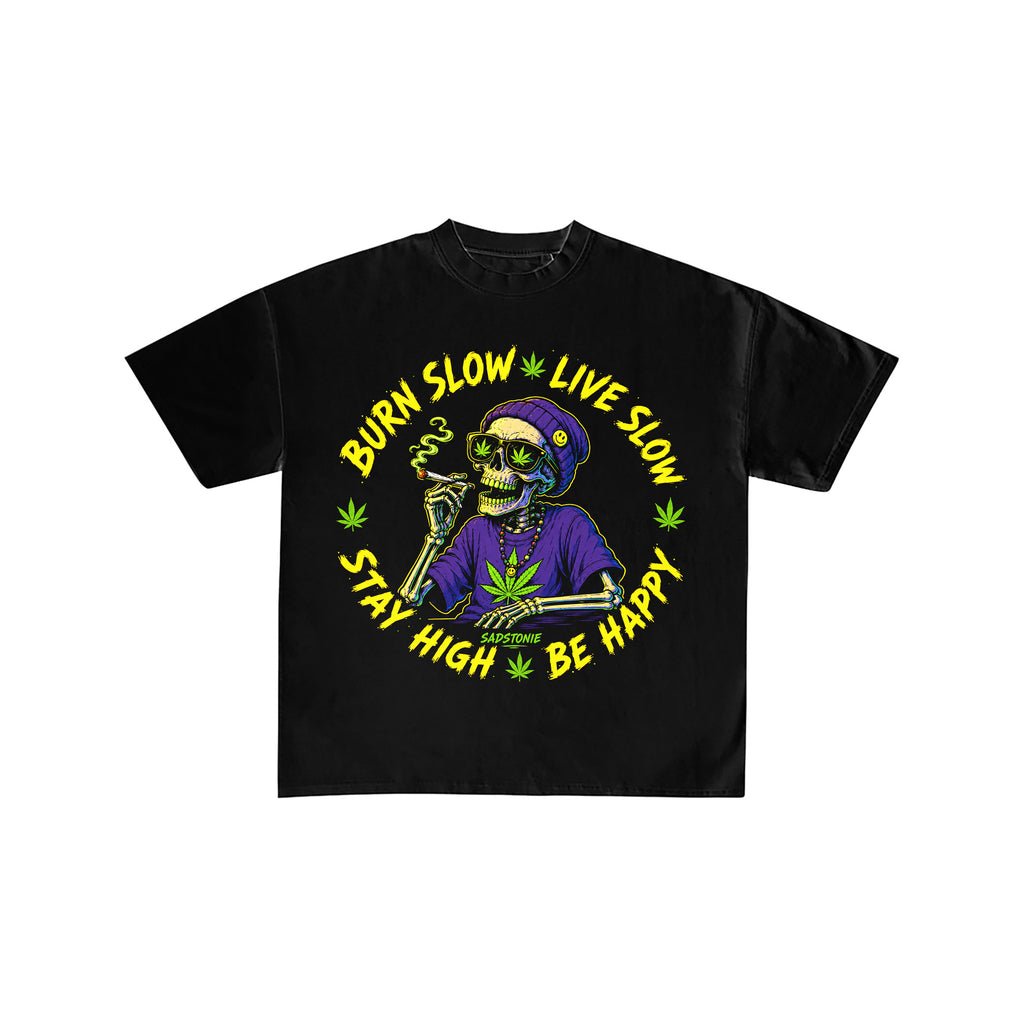 Burn Slow Skeleton Weed Graphic T-Shirt