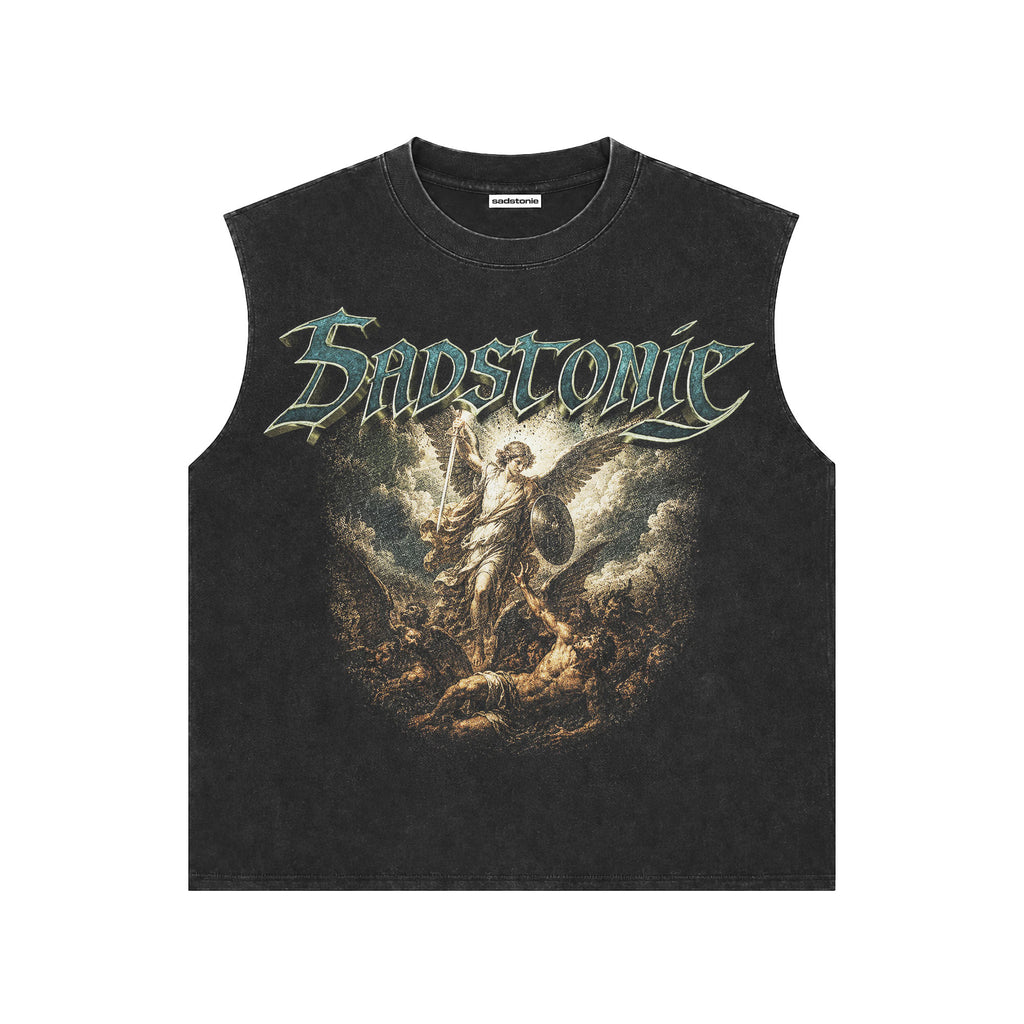 Archangel Graphic Vintage Washed Sleeveless Tee