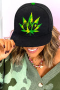 420 Hand Sign Weed Leaf Snapback Hat