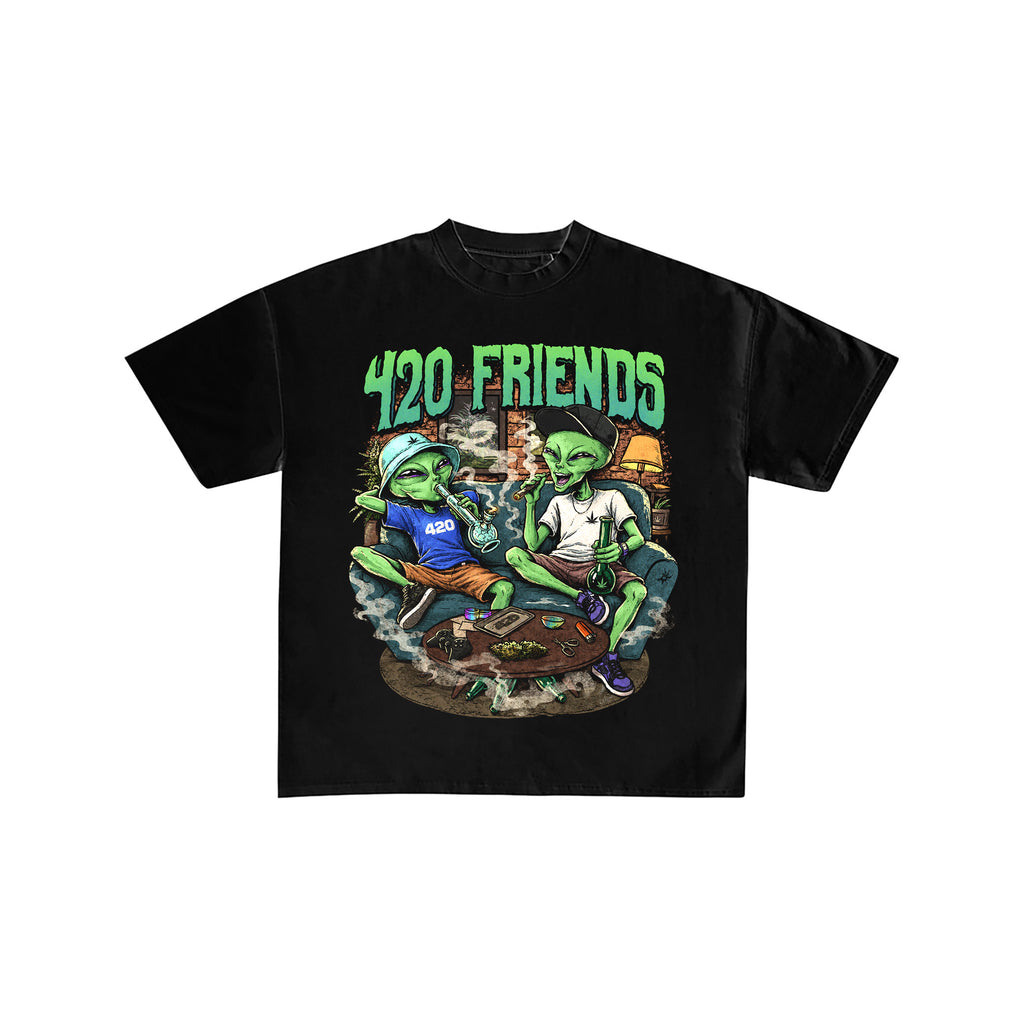 Alien 420 Friends Graphic Tee