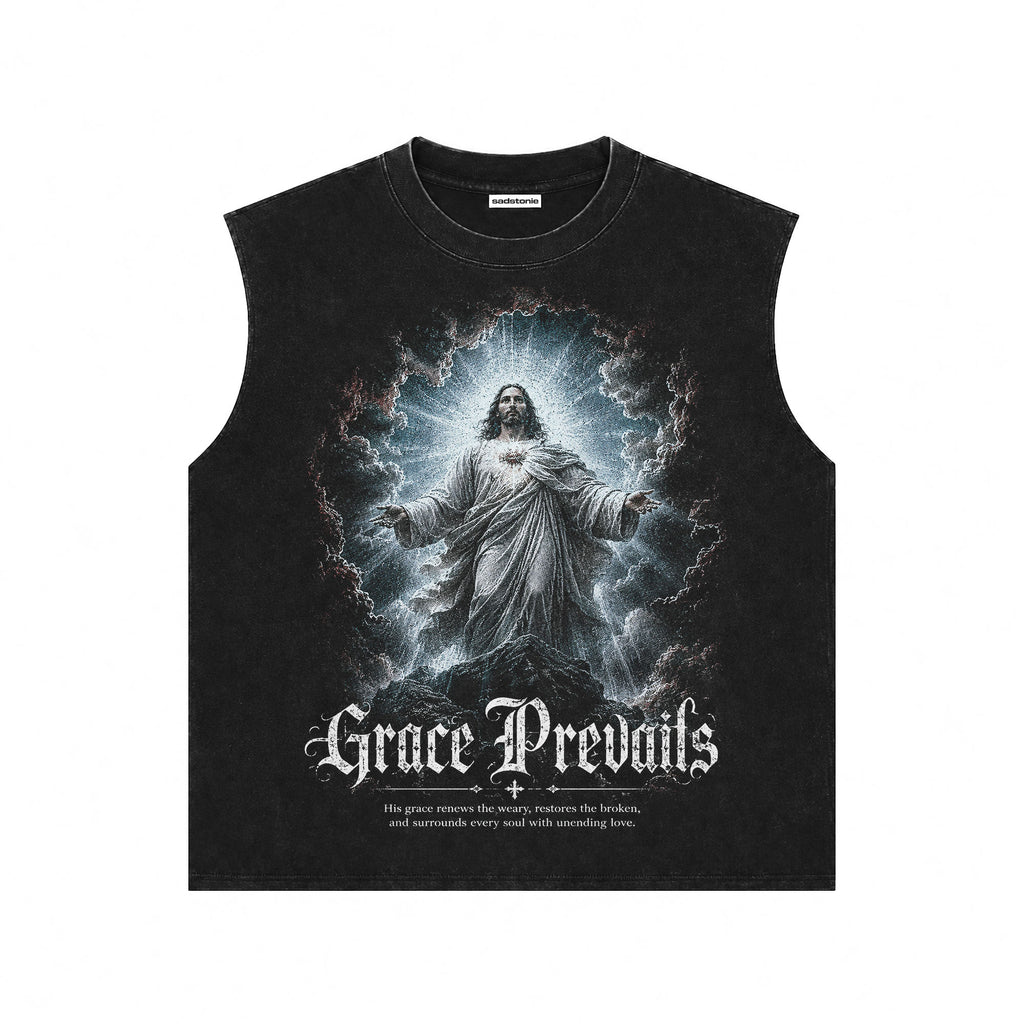 Grace Prevails Jesus Vintage Crop Tank