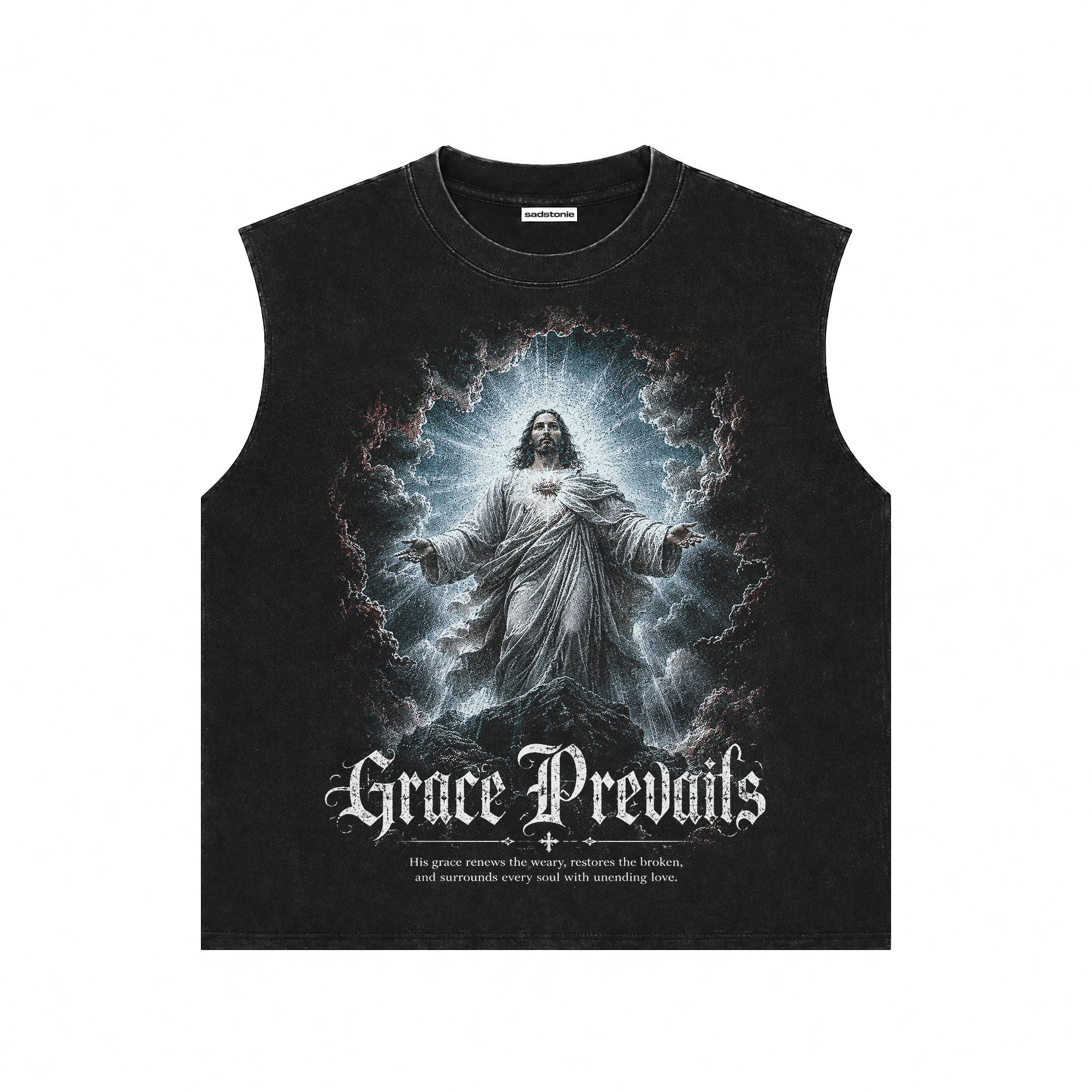 Grace Prevails Jesus Vintage Crop Tank