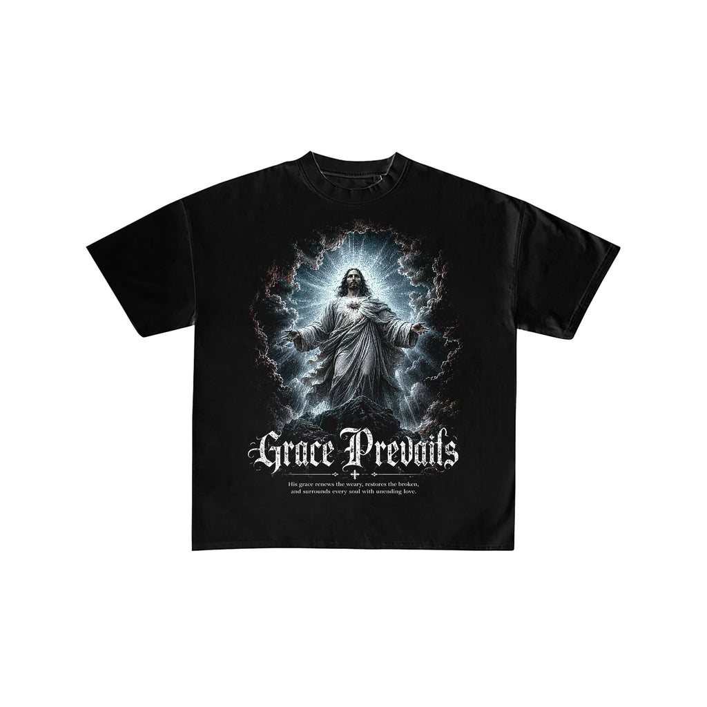 Grace Prevails Jesus Christian Graphic Tee