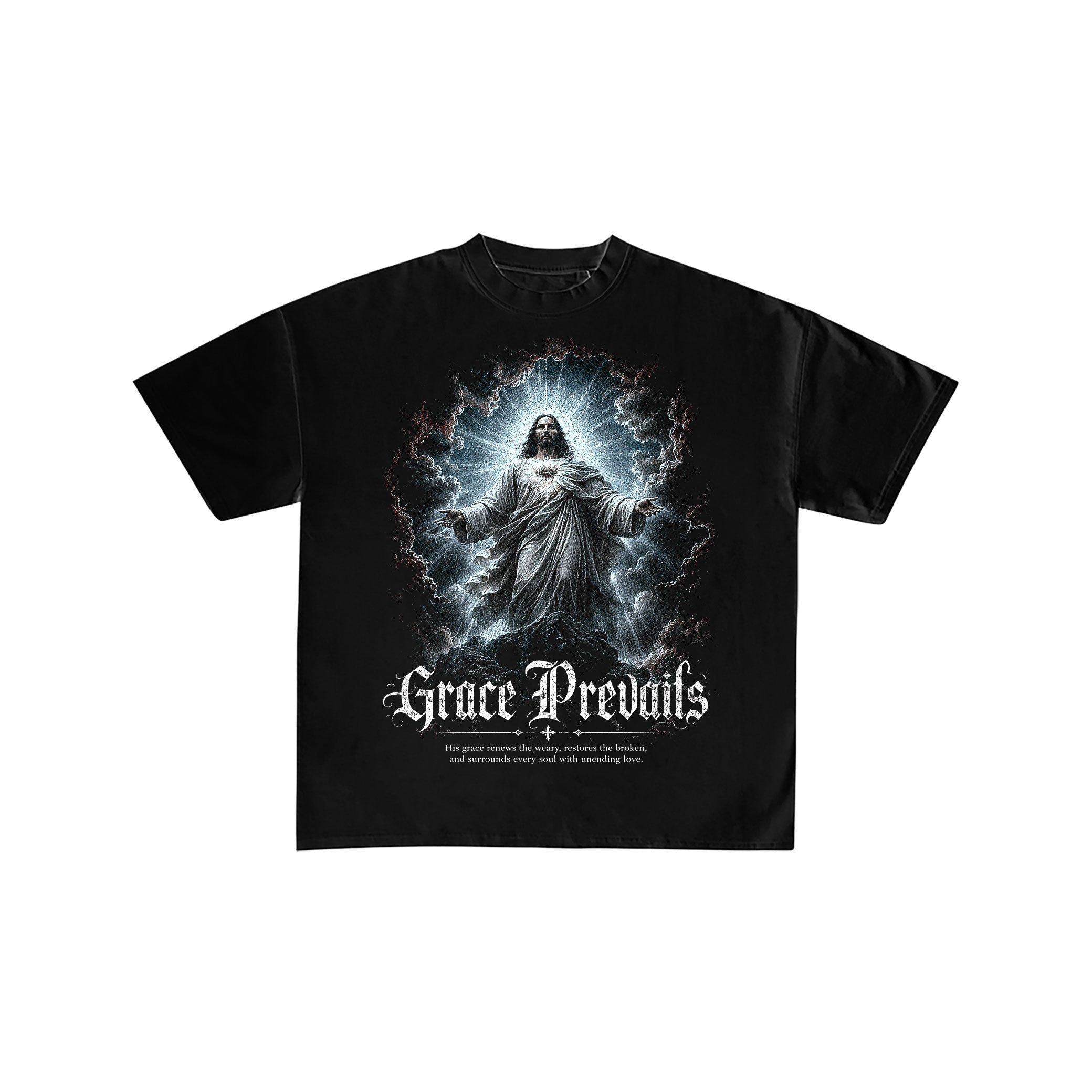 Grace Prevails Jesus Christian Graphic Tee