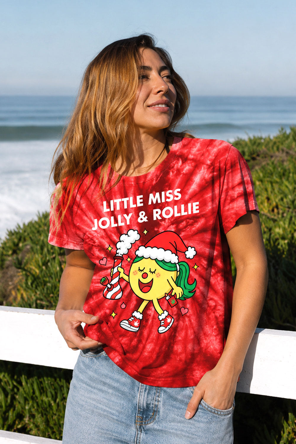 Little Miss Jolly & Rollie Holiday Tie Dye Tee