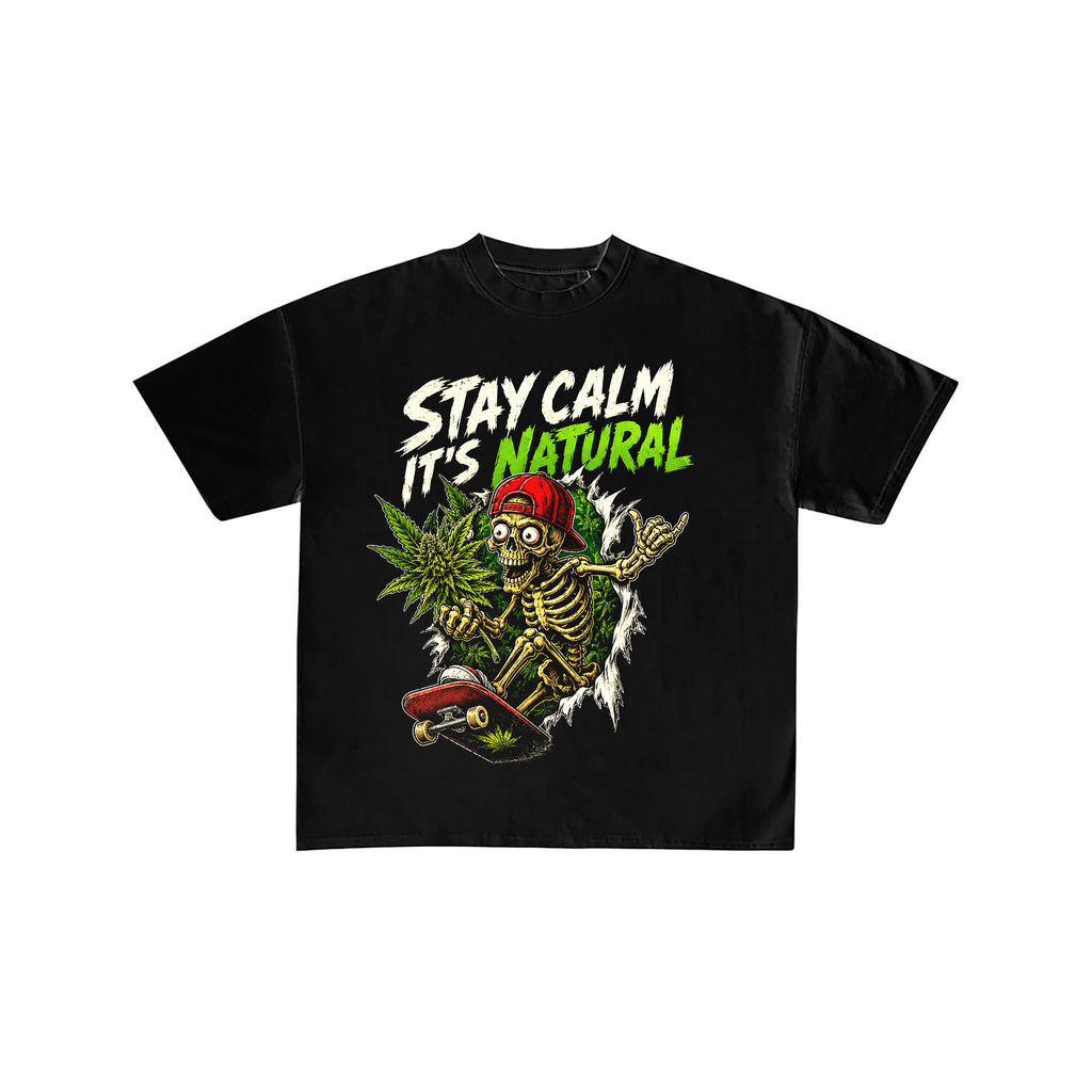 Stay Calm It's Natural Skeleton Tee