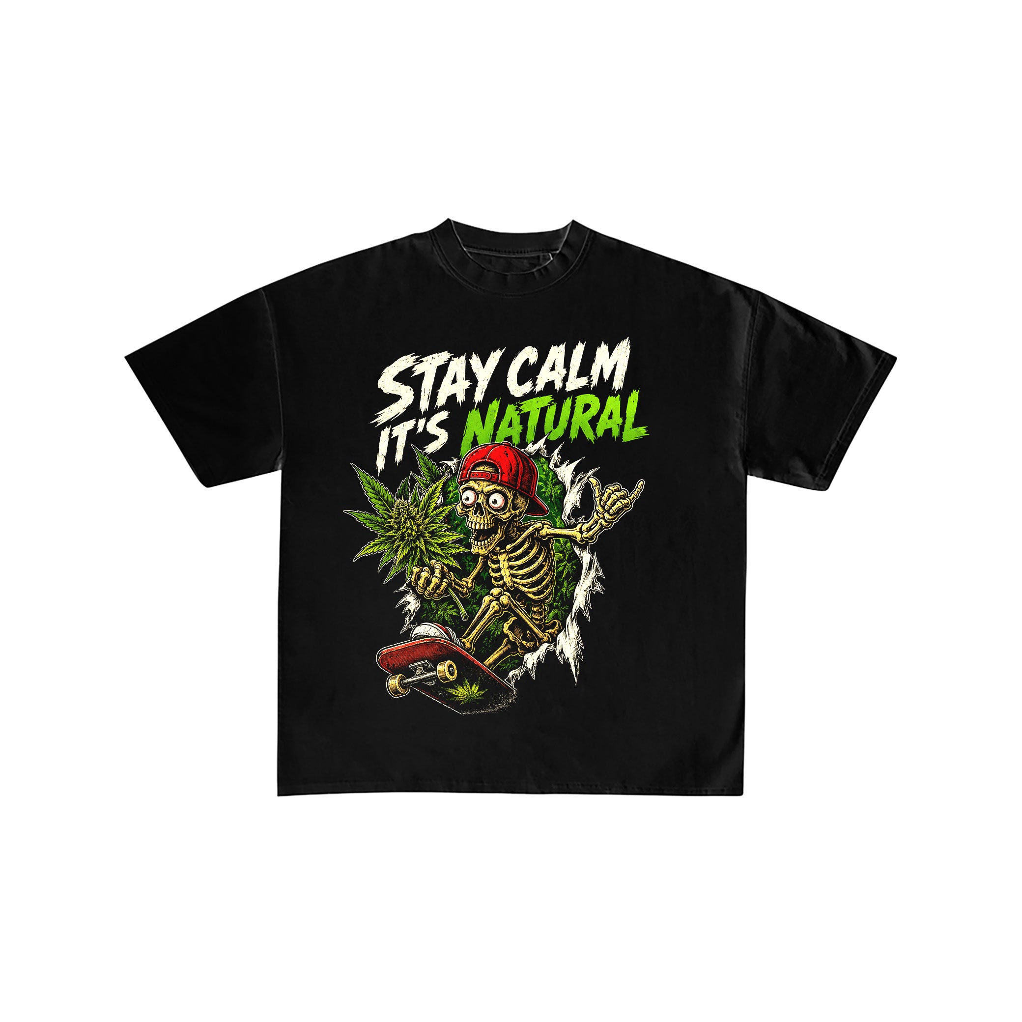 Stay Calm It's Natural Skeleton Tee