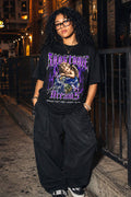 Angel Dreams Purple Lightning Black Graphic Tee
