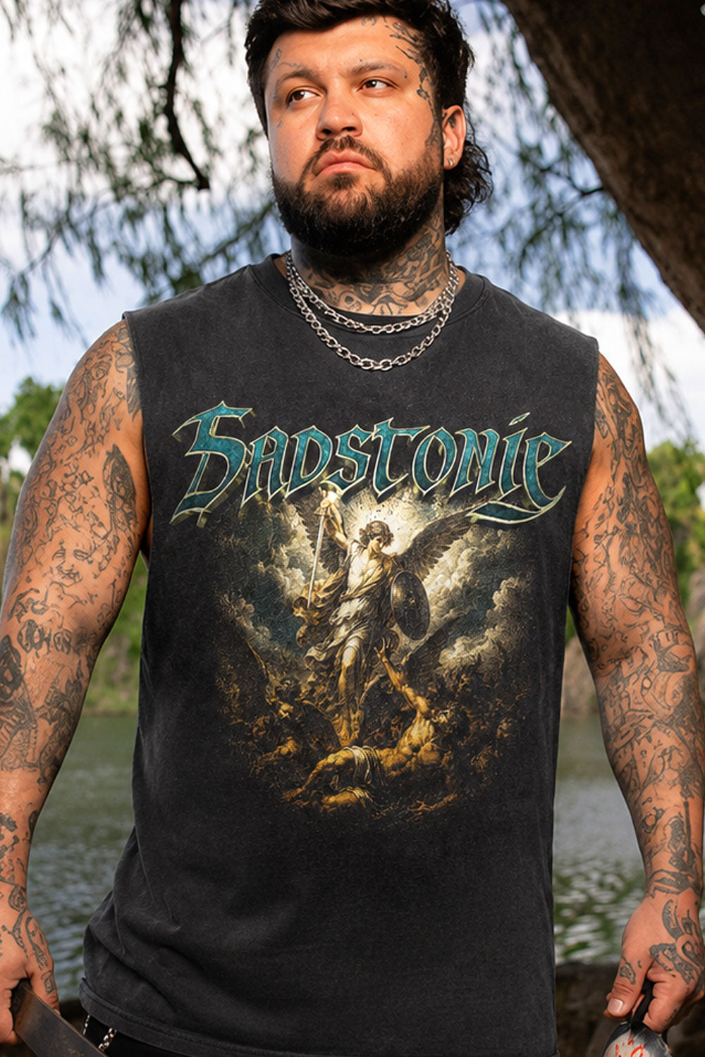 Archangel Graphic Vintage Washed Sleeveless Tee