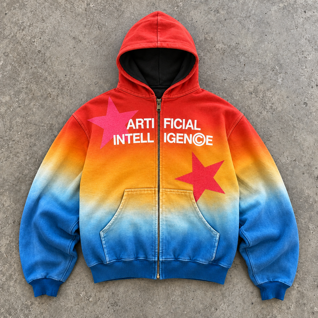 Artificial Intelligence Gradient Stars Zip Hoodie