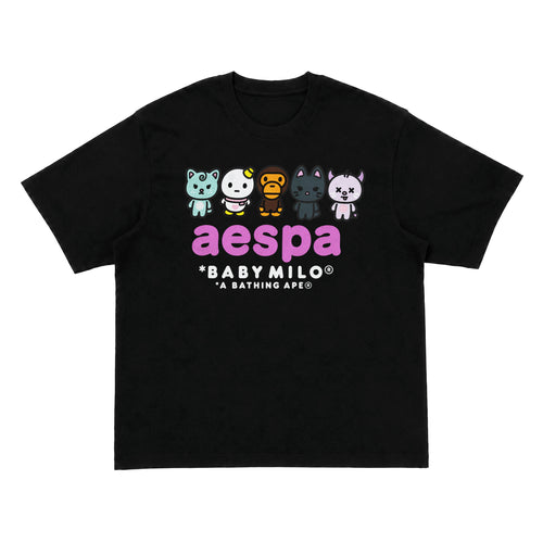 BAPE x aespa Baby Milo Black Shirt