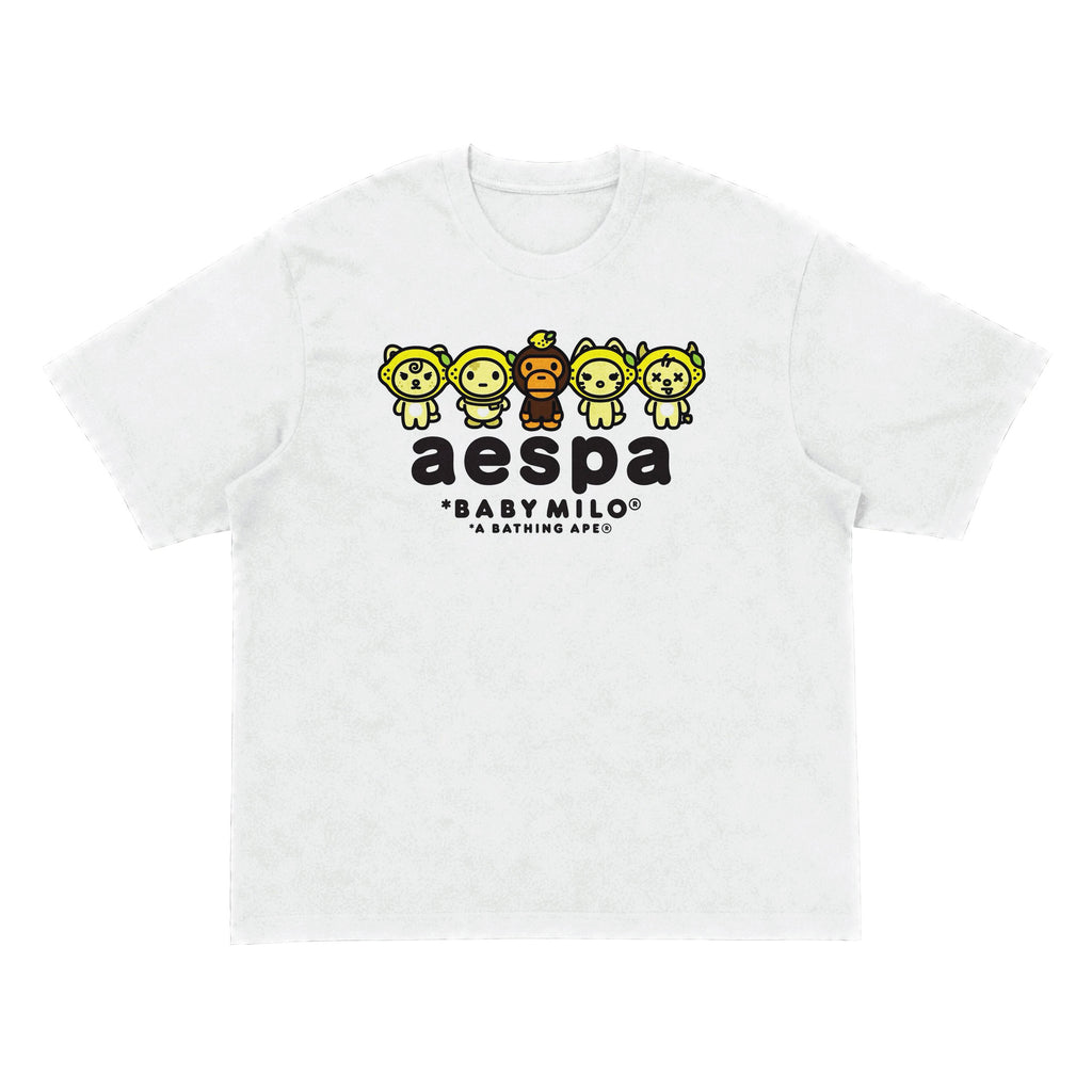 BAPE x aespa Baby Milo White Shirt