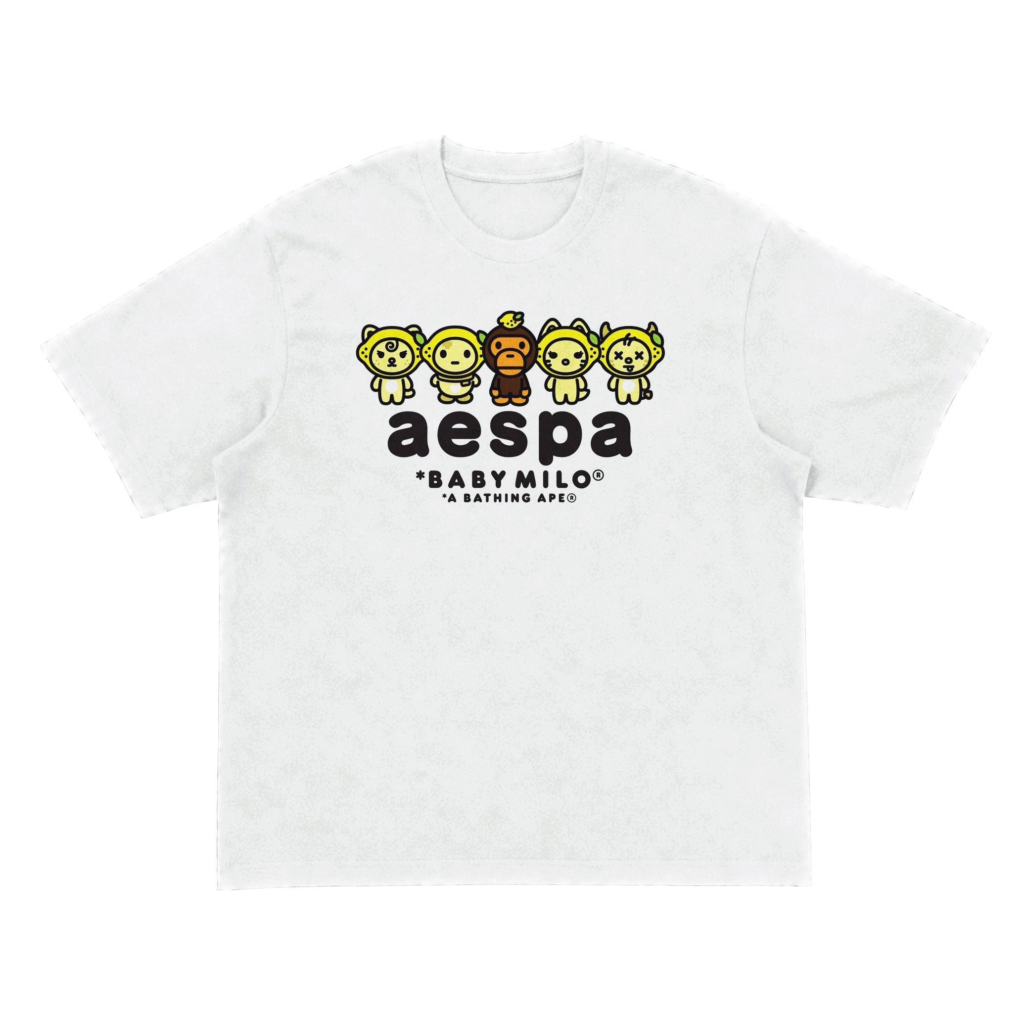 BAPE x aespa Baby Milo White Shirt