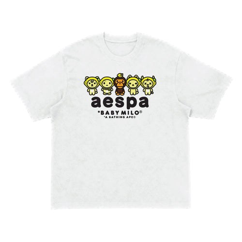 BAPE x aespa Baby Milo White Shirt