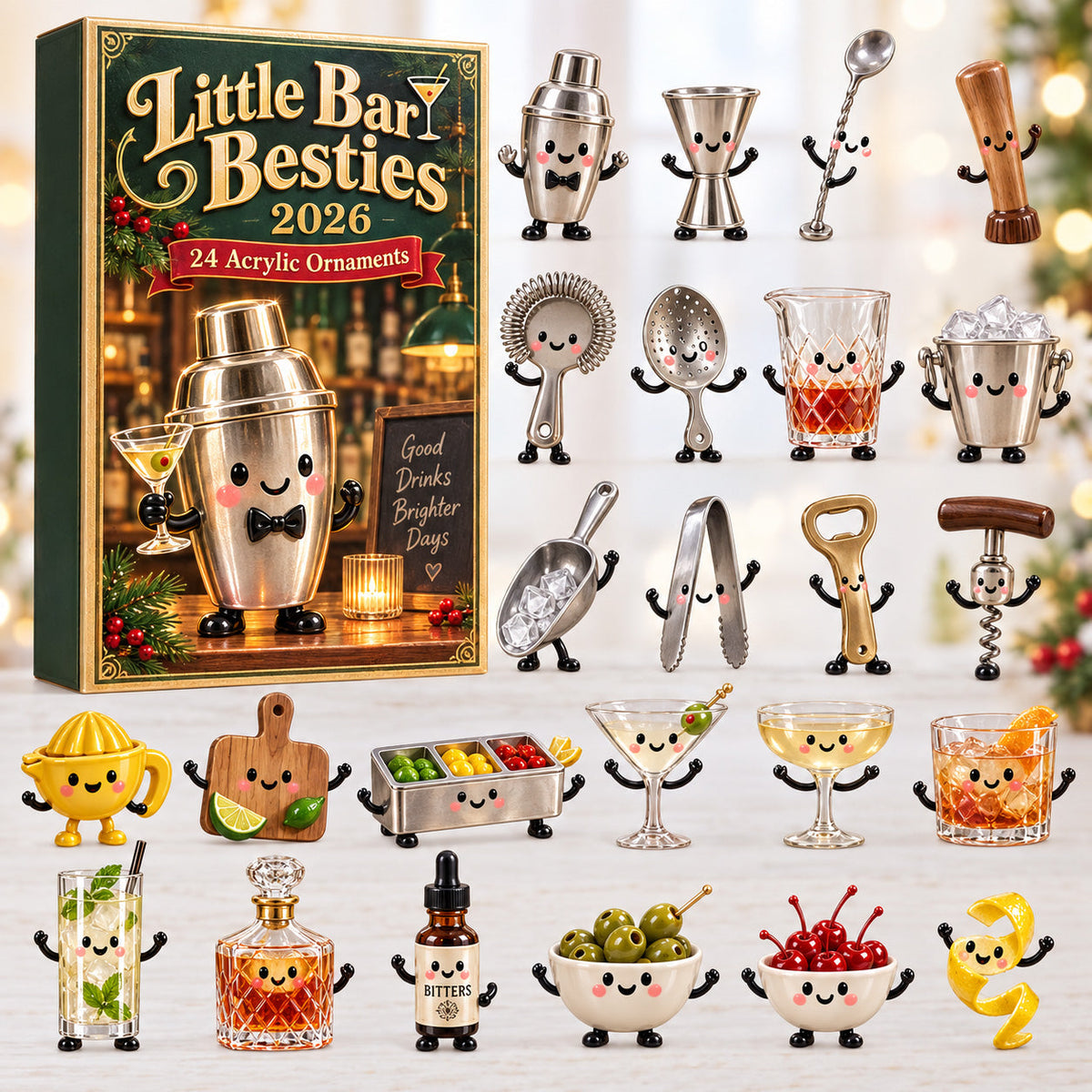 Bartender Cocktail Lover Advent Calendar 24 Day Holiday Gift