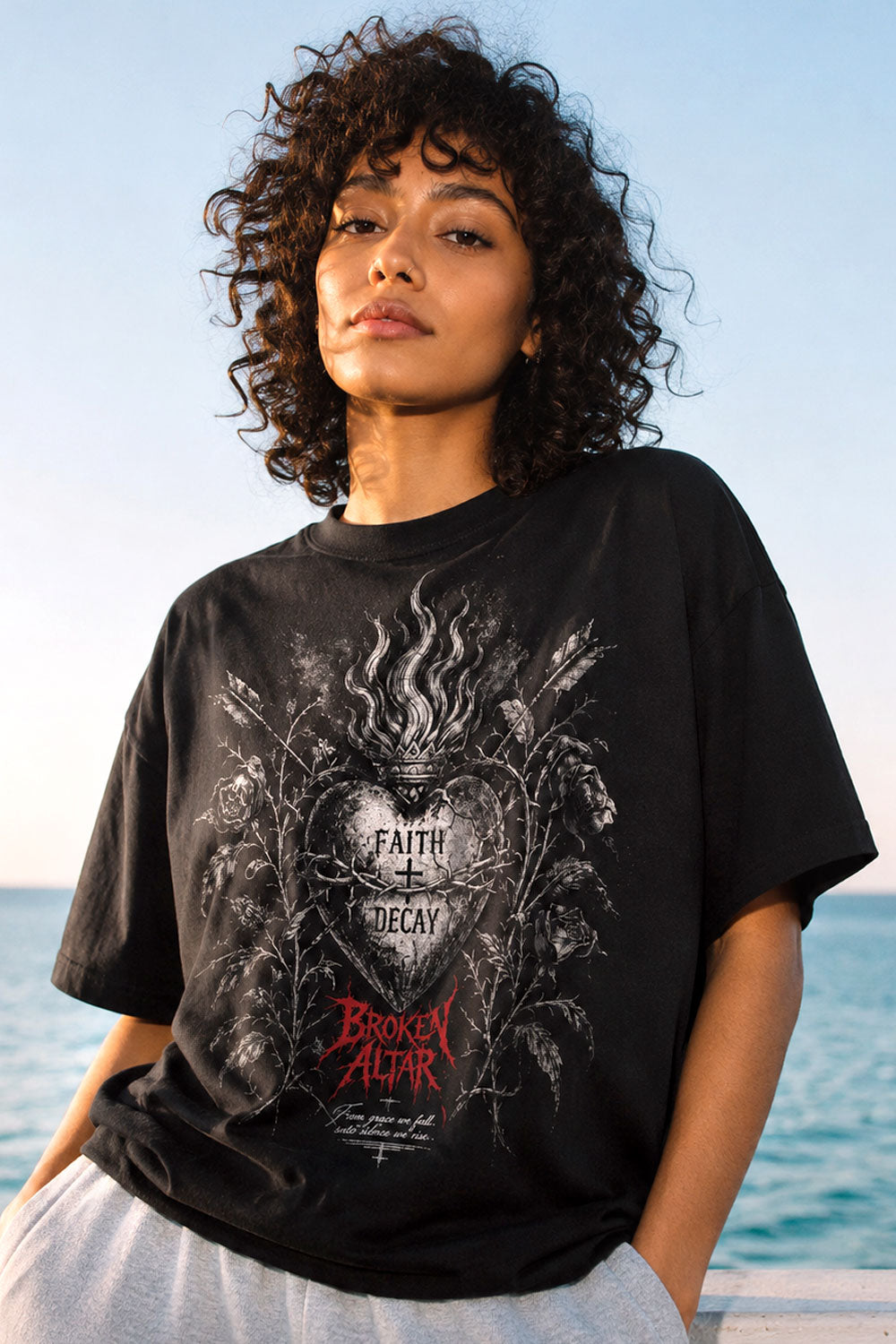 Broken Altar Faith and Decay Gothic Graphic Tee