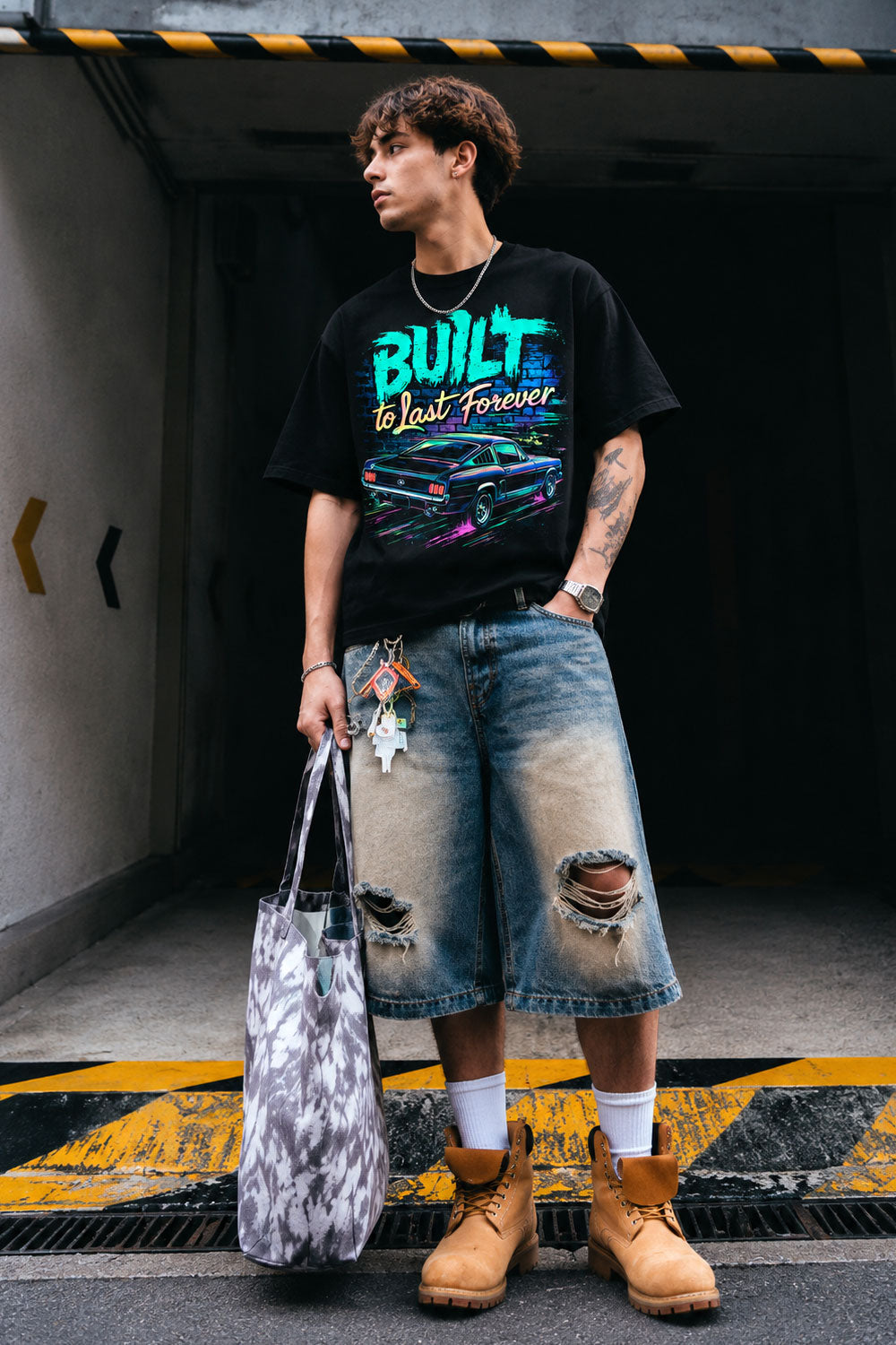 Built to Last Forever Mustang Neon Graphic Tee