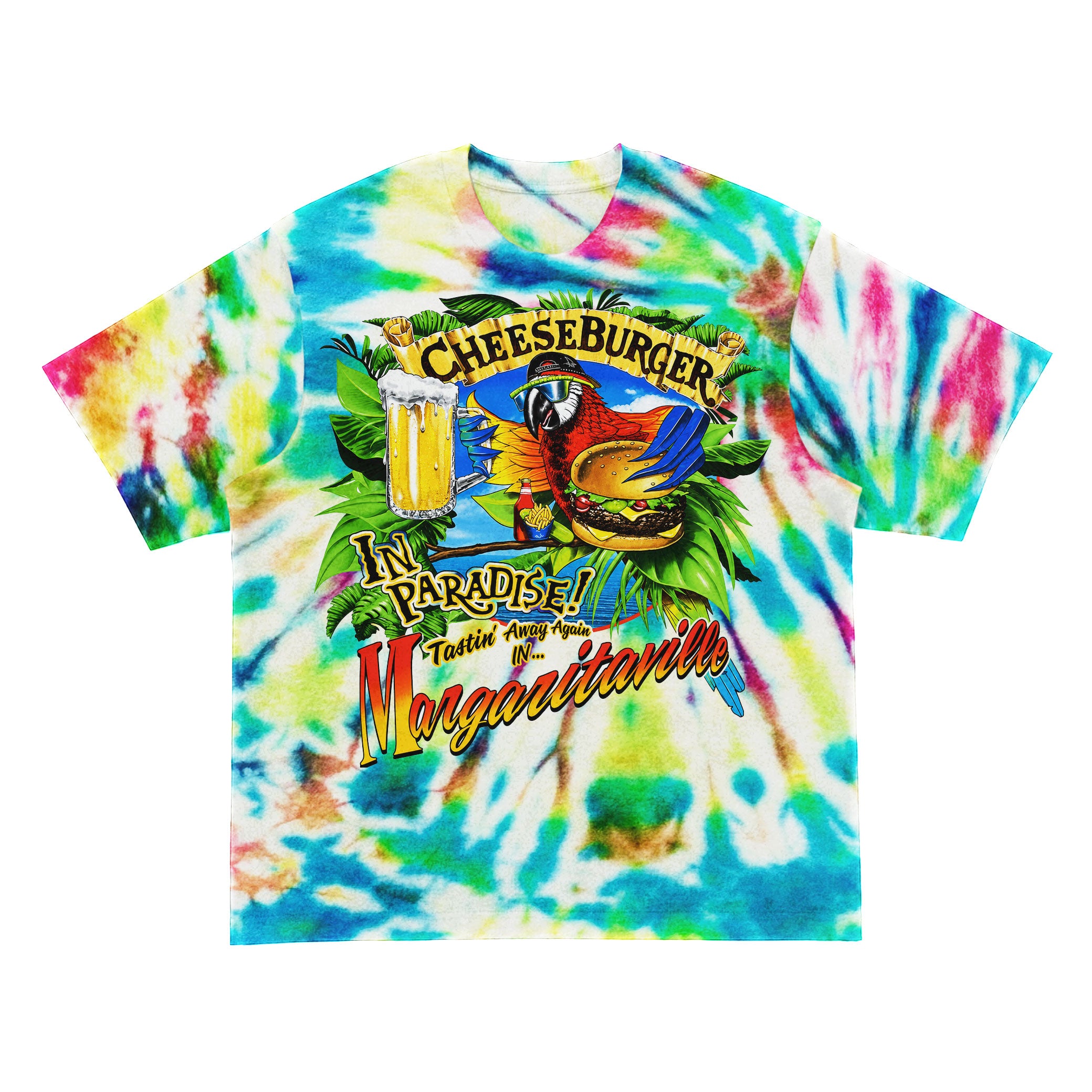 Cheeseburger In Paradise Tie Dye T-Shirt