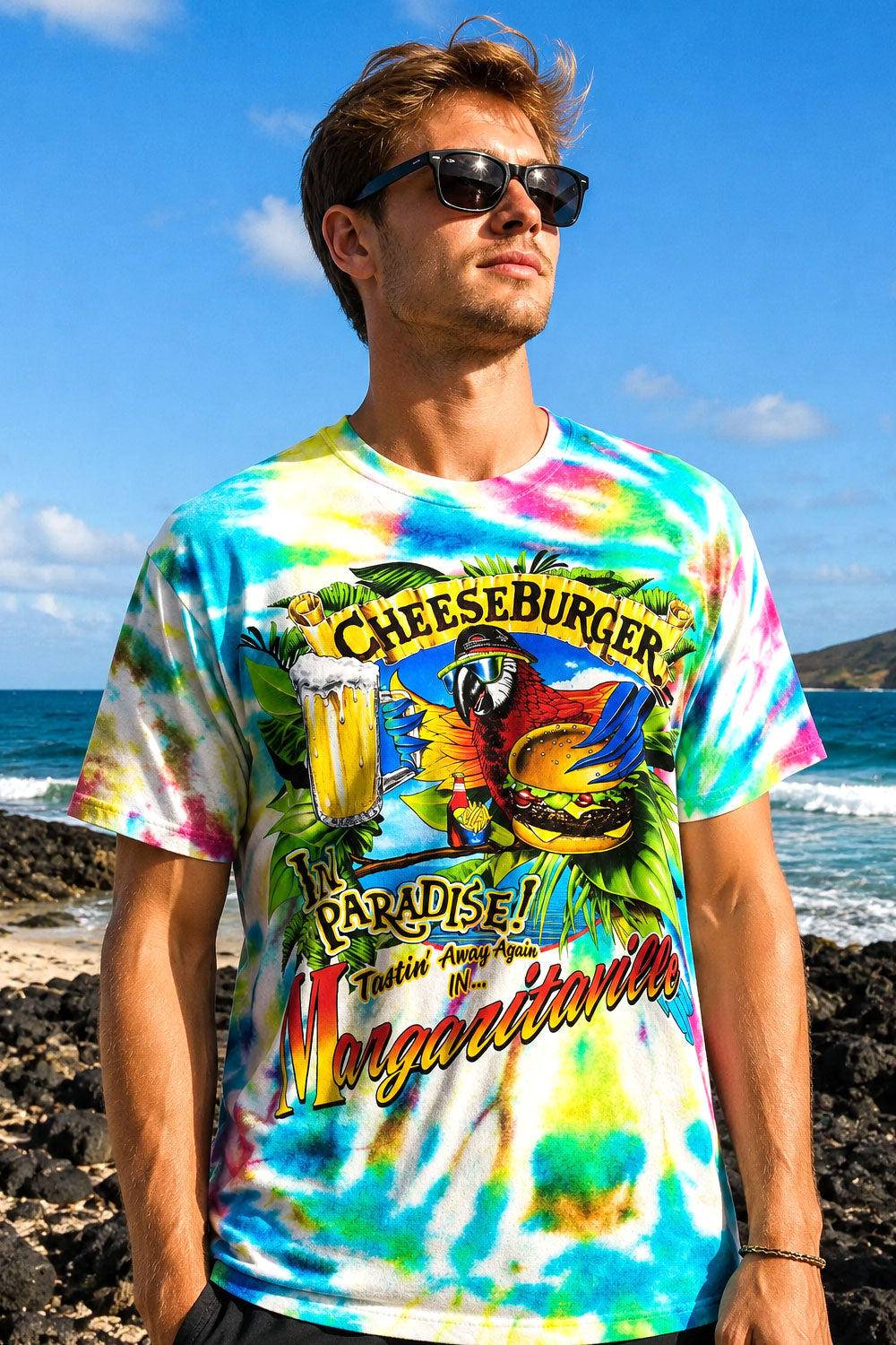 Cheeseburger In Paradise Tie Dye T-Shirt