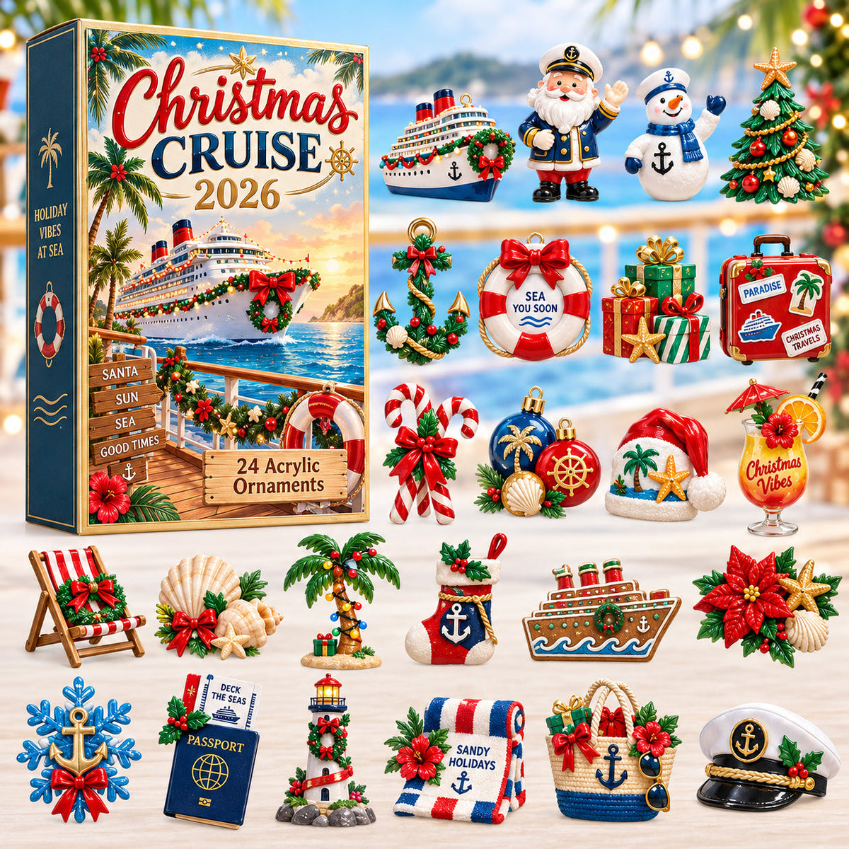 Christmas Cruise Holiday Ship Advent Calendar 24 Day Gift