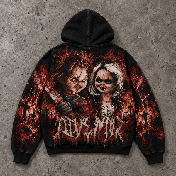 Chucky Tiffany Horror Graphic Hoodie