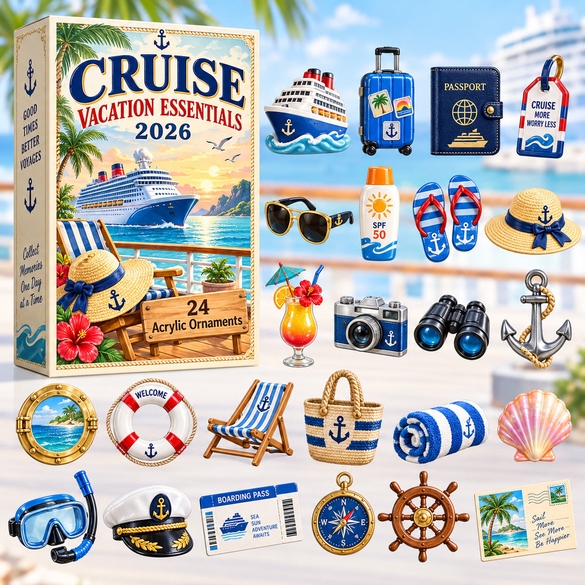 Cruise Vacation Traveler Advent Calendar 24 Day Holiday Gift